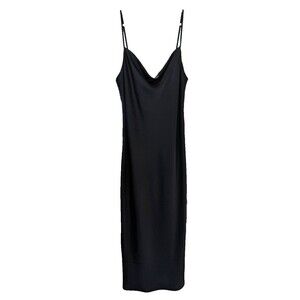 NWT Banana Republic Women's Spaghetti Strap V Neck Slip Dress Black Size Medium